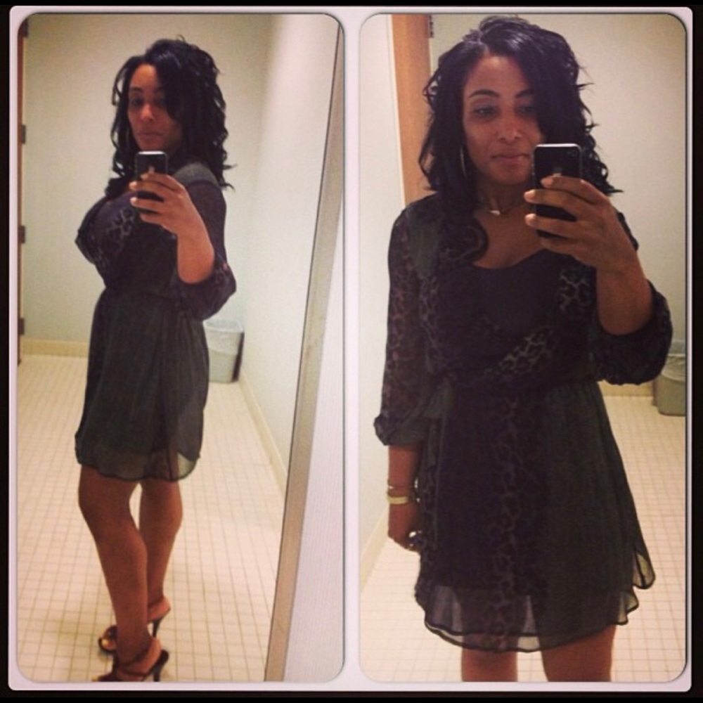 Marciano Python Wrap Dress Size Medium - image 1